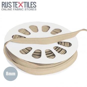 elastisches Glanz-Paspelband Breite 8 mm Beige